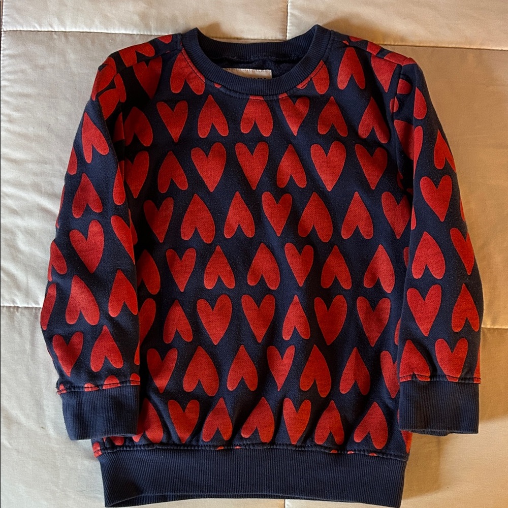 Old Navy Kids Sweatshirt with Red Heart Pattern